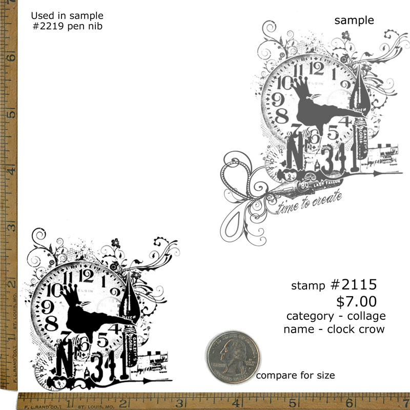 #2115 - Clock Crow - Collage